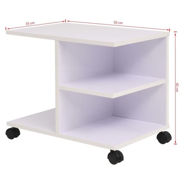 vidaXL Rullhylla 50x35x42 cm vit