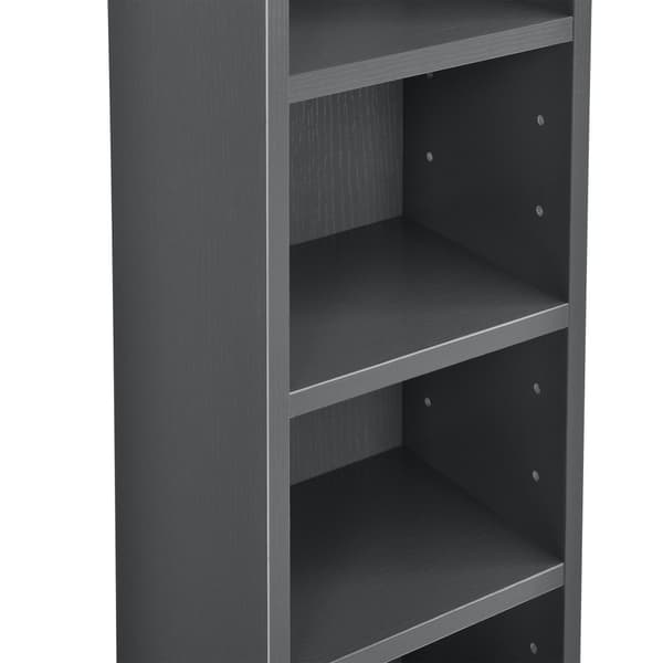 [en.casa] CD-hylde - boghylde - 175x20x20cm - mørkegrå
