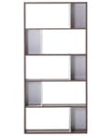 Miniatyrbild 5 av 11: Bokhylla Brun Vit 174 x 83 cm Stora och Små Hyllor Skandinavisk design Minimalistisk