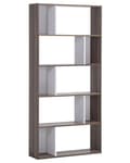Miniatyrbild 1 av 11: Bokhylla Brun Vit 174 x 83 cm Stora och Små Hyllor Skandinavisk design Minimalistisk