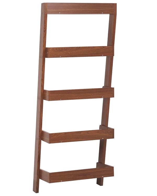 Stigereol Mørkt Træ 167 x 60 cm Dekorativ Høj Smal Reol med 5 Hylder til Stue Trappereol Soveværelse Kontor Bogreol Moderne Indretning