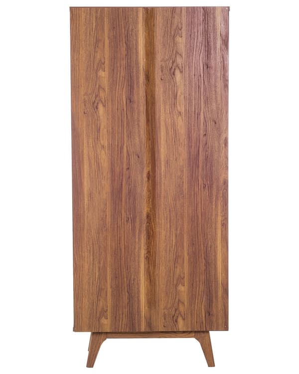 Reol med Skab Hvidt og Mørkt træ 182 x 79 cm 6 Hylder Skandinavisk Stil