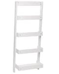 Miniatyrbillede 5 af 7: Stigereol Hvidt Træ 164 x 59 cm Dekorativ Høj Smal Reol med 5 Hylder til Stue Trappereol Soveværelse Kontor Bogreol Moderne Indretning