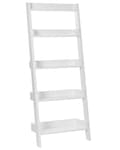 Miniatyrbillede 1 af 7: Stigereol Hvidt Træ 164 x 59 cm Dekorativ Høj Smal Reol med 5 Hylder til Stue Trappereol Soveværelse Kontor Bogreol Moderne Indretning