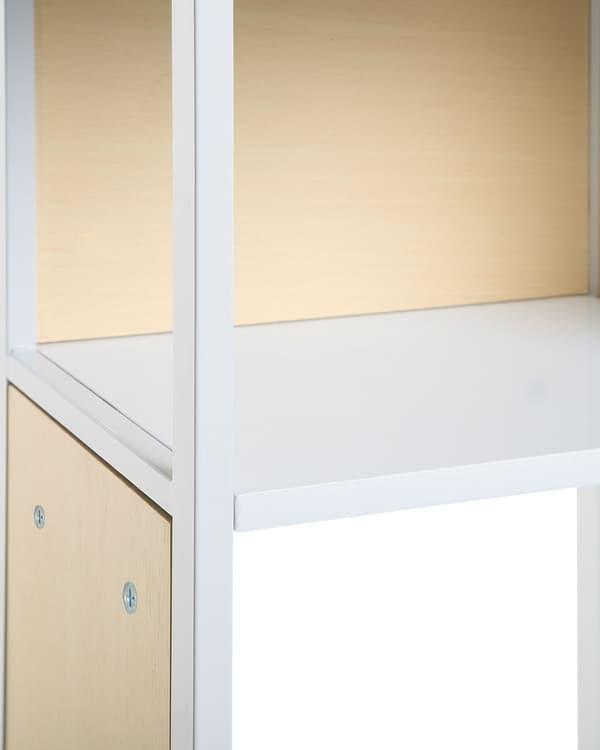 Bokfodral Vit med ljust trä 165 x 35 cm 5-våningshylla Modern Minimalistisk