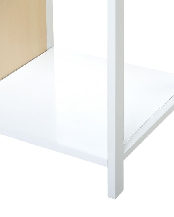 Bokfodral Vit med ljust trä 165 x 35 cm 5-våningshylla Modern Minimalistisk