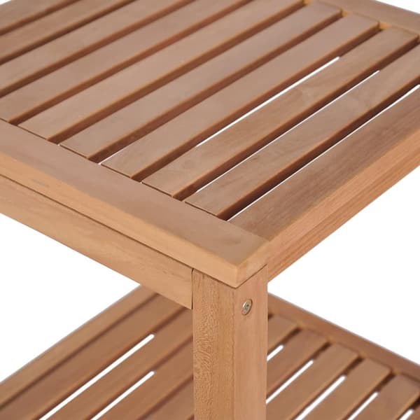 vidaXL badeværelsesstativ 4 etager massivt teak 42 x 42 x 165 cm