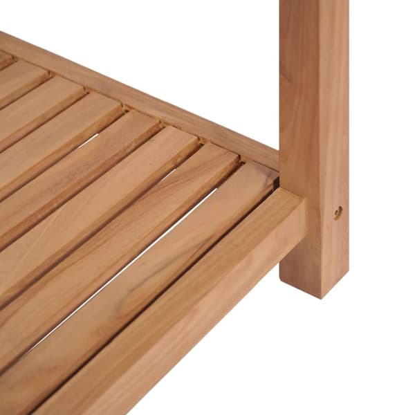 vidaXL badeværelsesstativ 4 etager massivt teak 42 x 42 x 165 cm