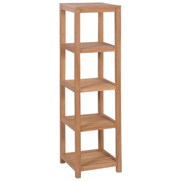 vidaXL badeværelsesstativ 4 etager massivt teak 42 x 42 x 165 cm