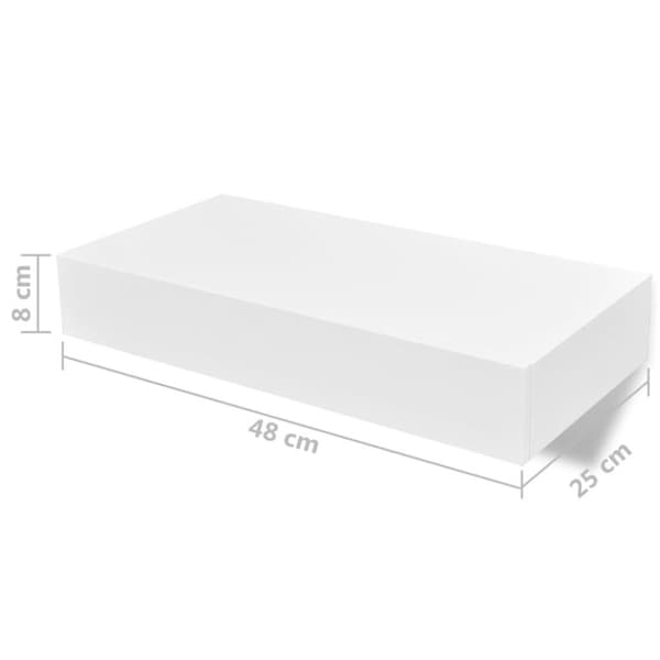 vidaXL Svävande vägghyllor med lådor 2 st 48 cm vit