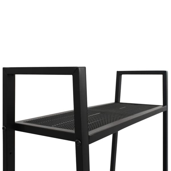 vidaXL Steghylla 4 hyllor metall svart