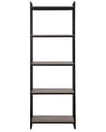 Pikkukuva 4 / 9: Kirjahylly tumma puu lastulevy mustat metallijalat 64 x 40 x 184 cm viidellä hyllyllä industriaalinen