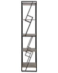 Pikkukuva 5 / 9: Kirjahylly tumma puu lastulevy mustat metallijalat 64 x 40 x 184 cm viidellä hyllyllä industriaalinen