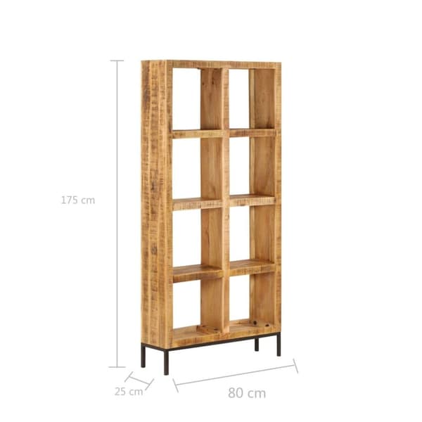 vidaXL Bokhylle 80x25x175 cm heltre mango