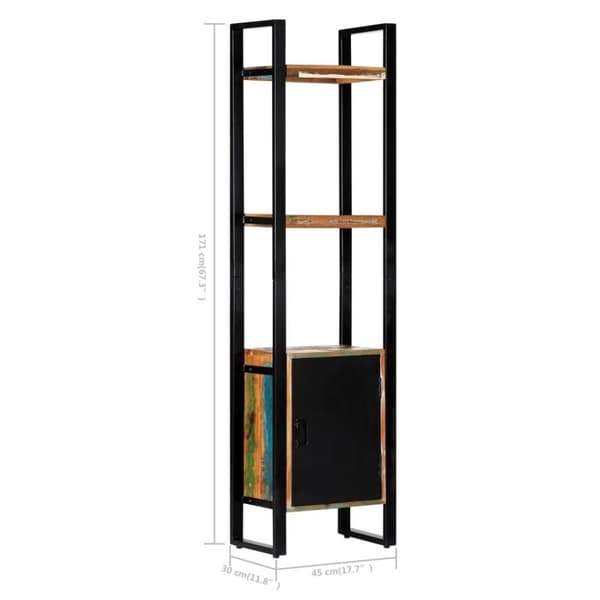 vidaXL Bokhylla 45x30x171 cm massivt återvunnet trä