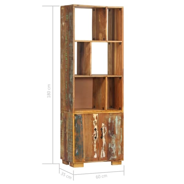 vidaXL Bogreol/reol 60x35x180 cm massivt genbrugstræ change