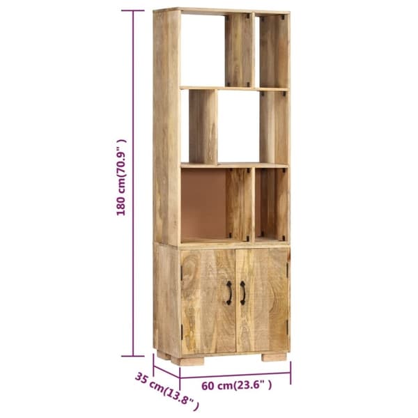 vidaXL Bokhylla 60x35x180 cm massivt mangoträ