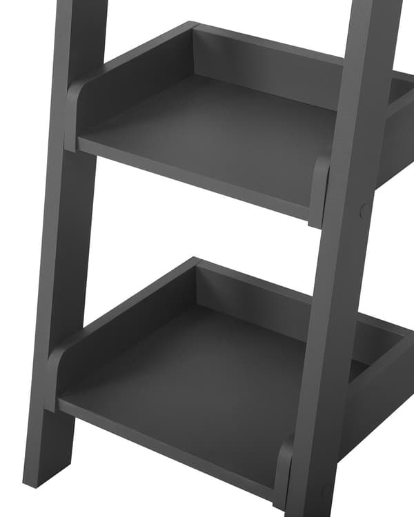 Stigereol Grå Træ 45 x 36 x 166 cm Høj Smal Reol med 5 Hylder til Stue Trappereol Soveværelse Kontor Bogreol Moderne Indretning