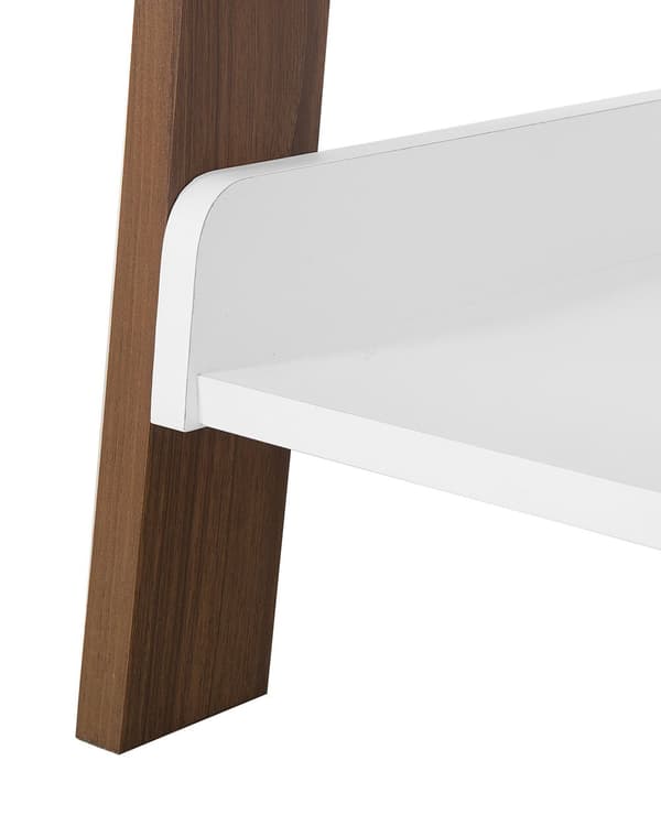Steghylla Brun Vit Bokhylla 4 våningar Skandinavisk Minimalistisk design