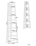 Miniatyrbillede 3 af 7: Hjørnestigehylde sort og lys træeffekt 163 x 44 cm 5-lags reol