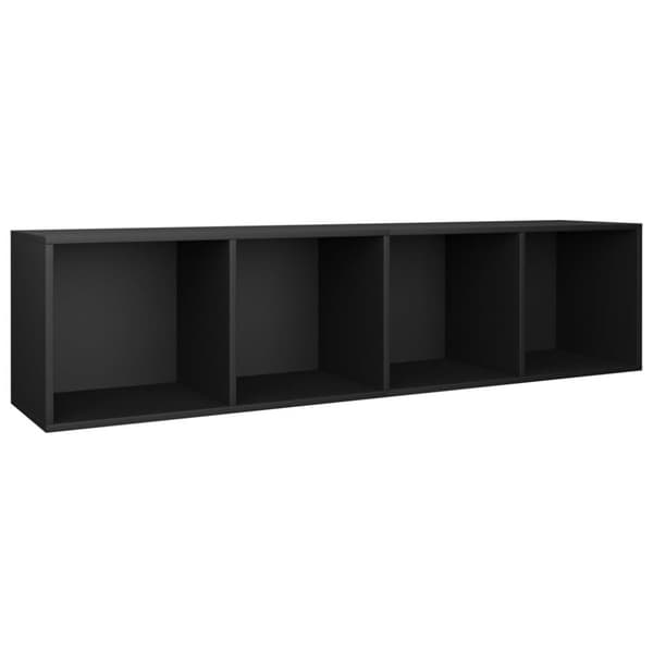 vidaXL Bokhylla/TV-bänk svart 36x30x143 cm spånskiva