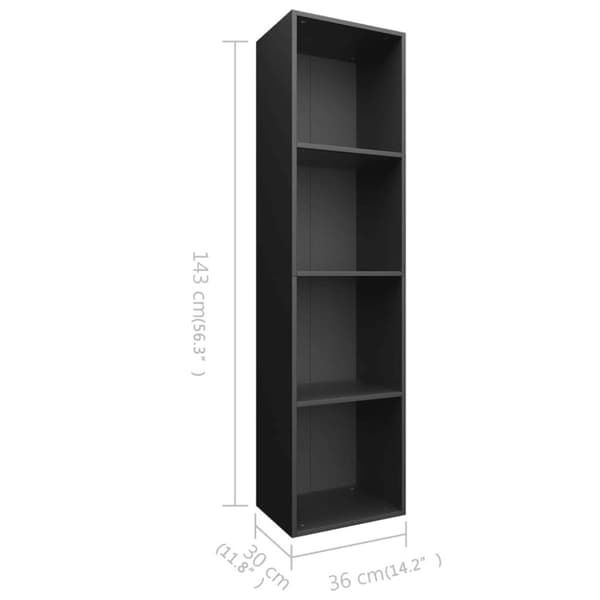 vidaXL Reol/tv-skab 36 x 30 x 143 cm spånplade sort