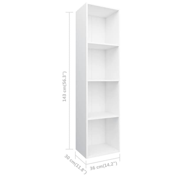 vidaXL Reol/tv-skab 36 x 30 x 143 cm spånplade hvid