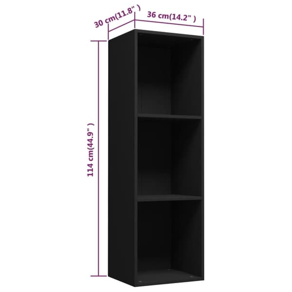 vidaXL Reol/tv-skab 36 x 30 x 114 cm spånplade sort
