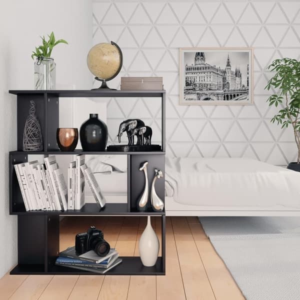vidaXL Reol/rumdeler 80 x 24 x 96 cm spånplade sort