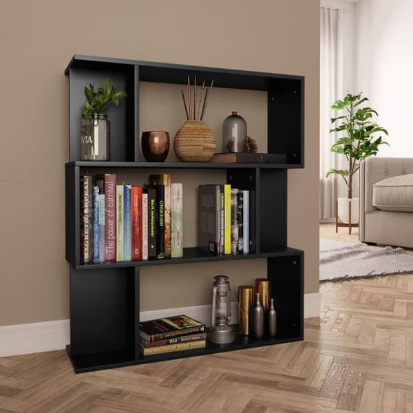 vidaXL Reol/rumdeler 80 x 24 x 96 cm spånplade sort