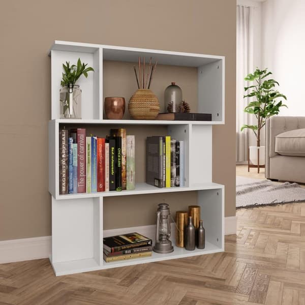 vidaXL Reol/rumdeler 80 x 24 x 96 cm spånplade hvid
