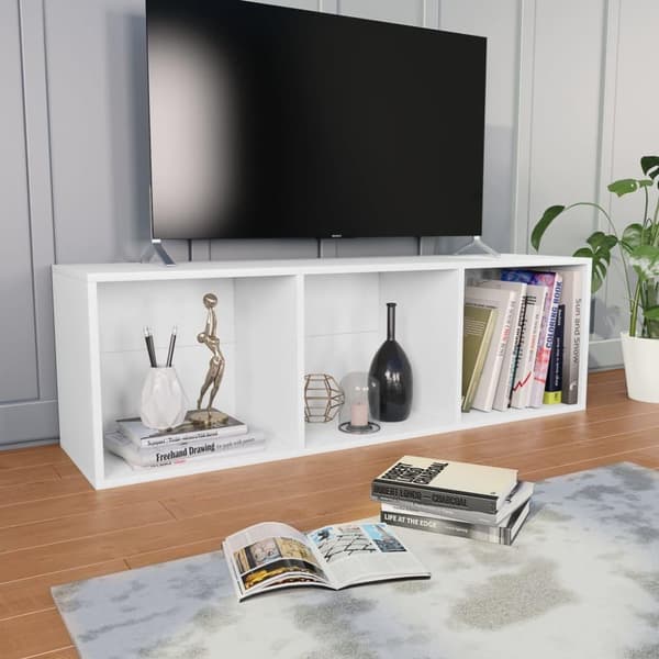 vidaXL Reol/tv-skab 36 x 30 x 114 cm spånplade hvid