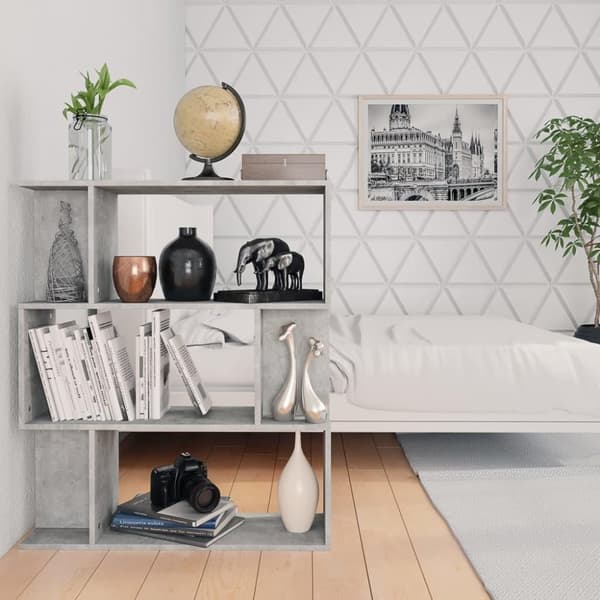 vidaXL Reol/rumdeler 80 x 24 x 96 cm spånplade betongrå