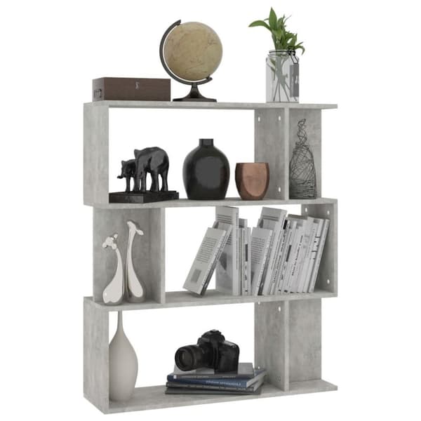 vidaXL Reol/rumdeler 80 x 24 x 96 cm spånplade betongrå