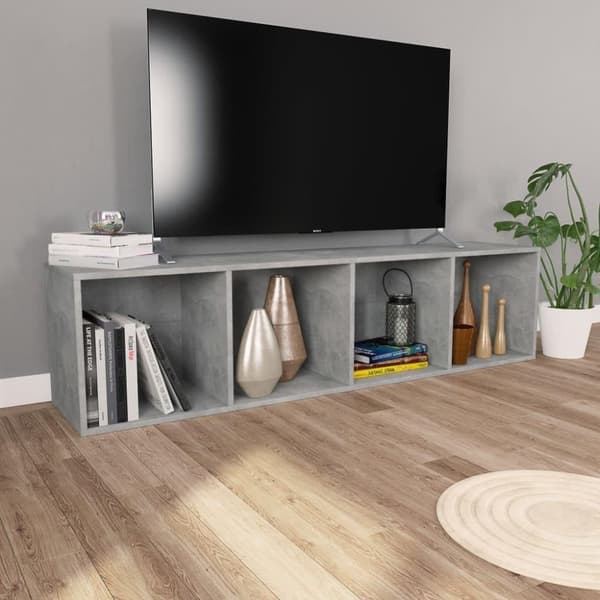 vidaXL Reol/tv-skab 36 x 30 x 143 cm spånplade betongrå