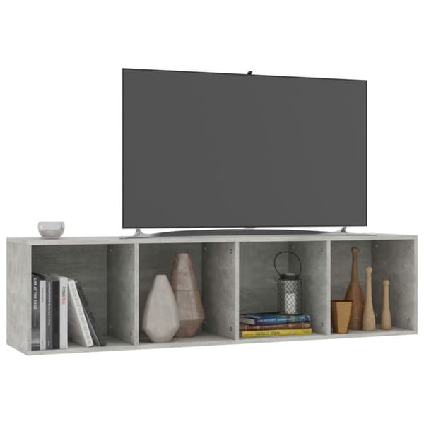 vidaXL Reol/tv-skab 36 x 30 x 143 cm spånplade betongrå