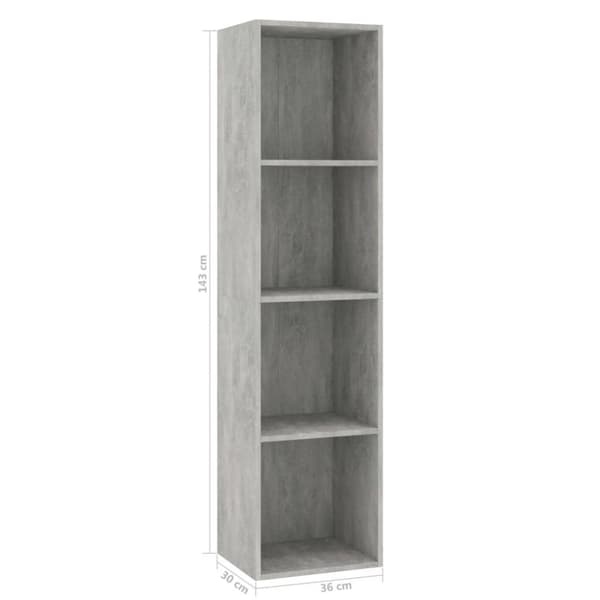 vidaXL Reol/tv-skab 36 x 30 x 143 cm spånplade betongrå
