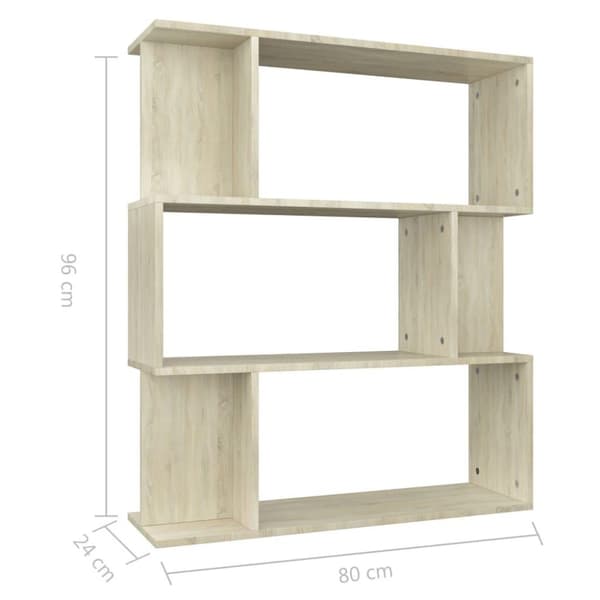 vidaXL Reol/rumdeler 80 x 24 x 96 cm spånplade sonoma-egetræsfarve