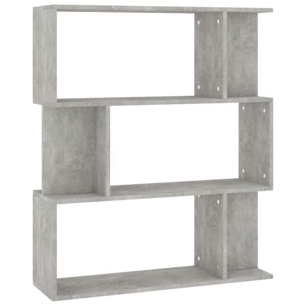vidaXL Bokhylla/Rumsavdelare betonggrå 80x24x96 cm spånskiva