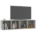 Miniatyrbilde 5 av 11: vidaXL Bokhylle/TV-benk betonggrå 36x30x143 cm sponplate
