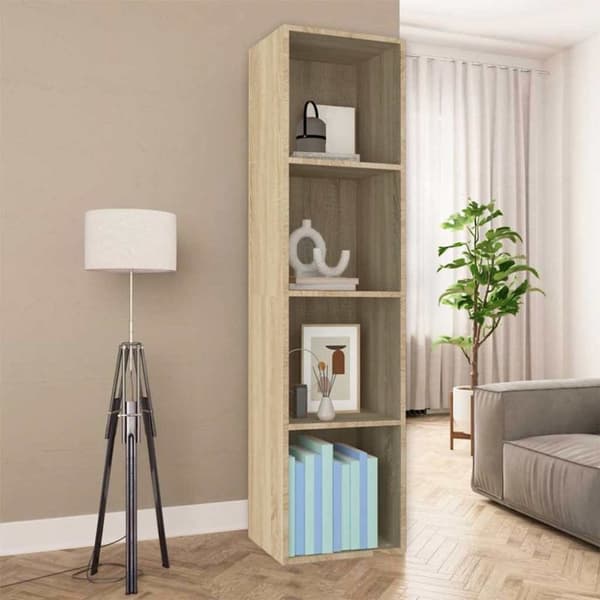vidaXL Bokhylle/TV-benk sonoma eik 36x30x143 cm sponplate