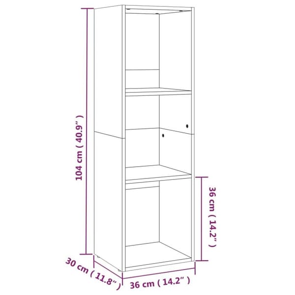 vidaXL bogreol/tv-bord 36x30x114 cm konstrueret træ Sonoma-eg