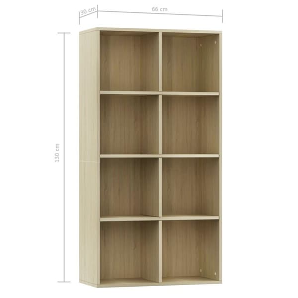vidaXL Bokhylle/skjenk sonoma eik 66x30x130 cm sponplate