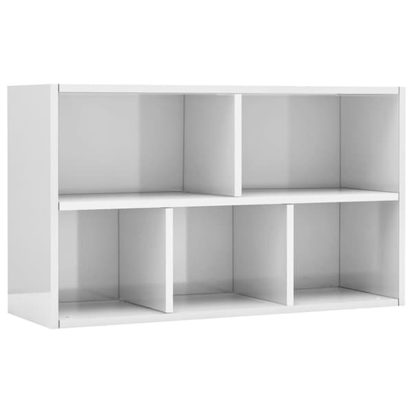 vidaXL Bokhylle/skjenk høyglans hvit 50x25x80 cm sponplate