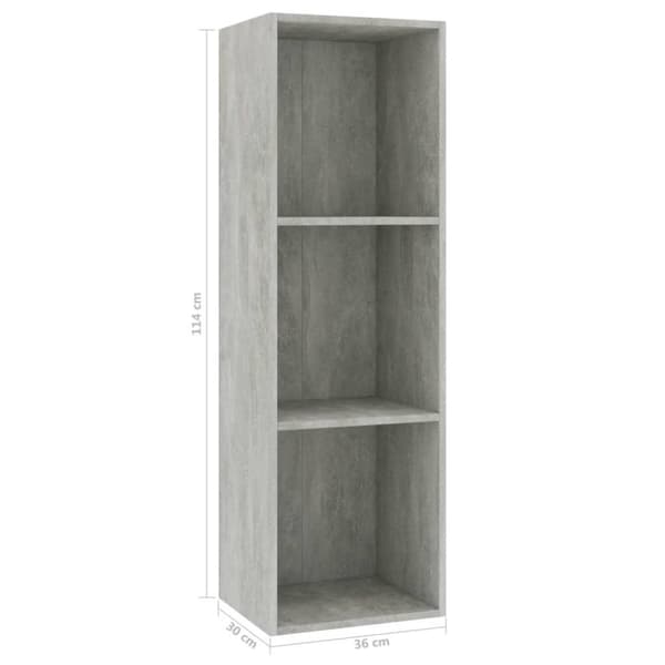 vidaXL Reol/tv-skab 36 x 30 x 114 cm spånplade betongrå