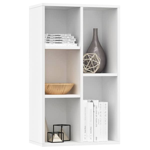 vidaXL Reol/skænk hvid 50x25x80 cm spånplade