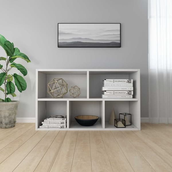 vidaXL Reol/skænk hvid 50x25x80 cm spånplade