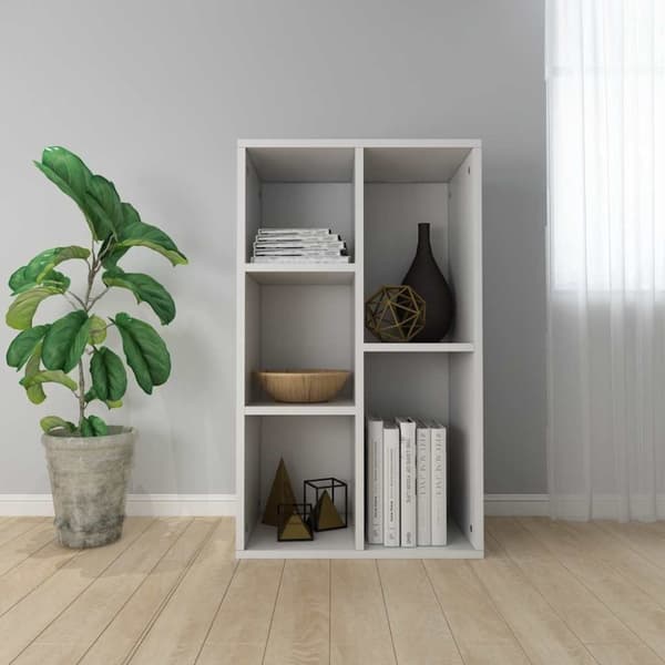 vidaXL Reol/skænk hvid 50x25x80 cm spånplade