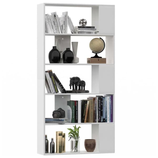 vidaXL Bokhylle/Romdeler hvit 80x24x159 cm sponplate