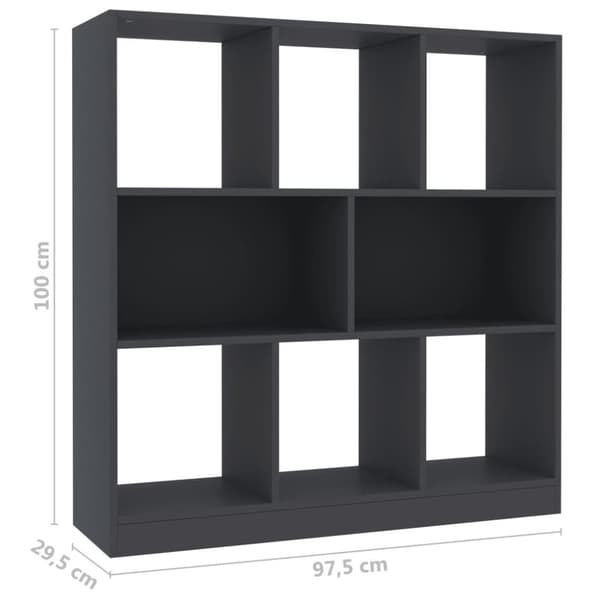 vidaXL bogreol 97,5x29,5x100 cm konstrueret træ grå